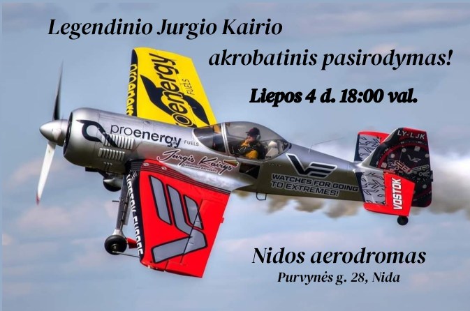 Jurgio Kairio akrobatinis skrydis virš Nidos aerodromo
