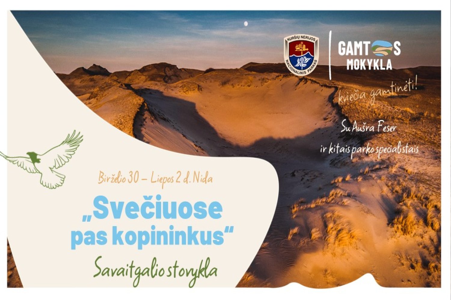 Gamtinėjimo stovykla šeimoms ir pavieniams asmenims Svečiuose pas kopininkus