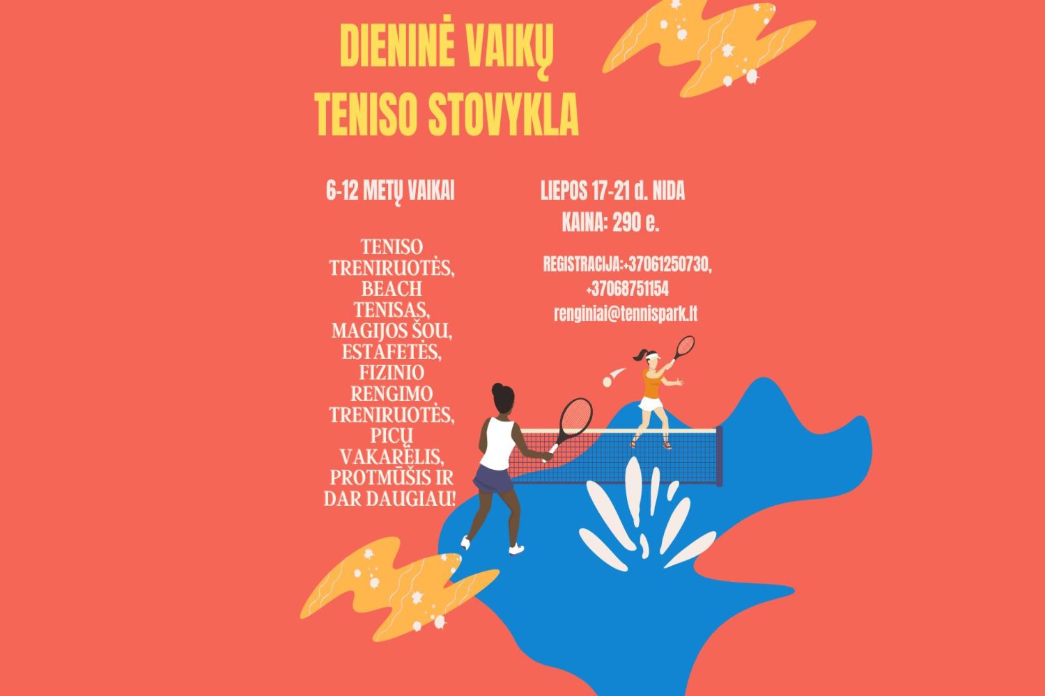 Dieninė vaikų teniso stovykla Nidoje