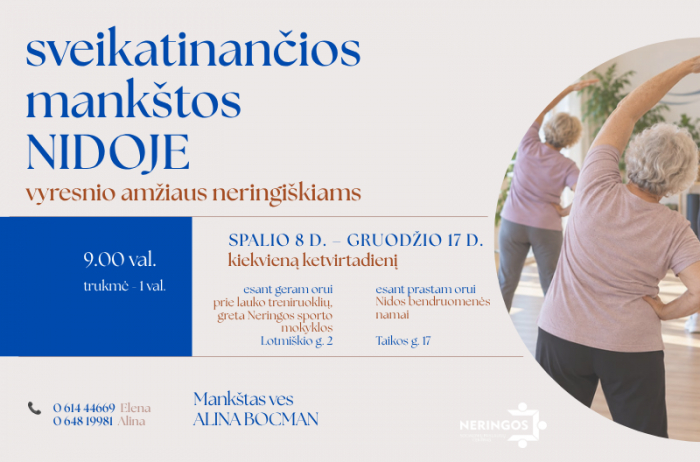 Sveikatinančios mankštos Nidoje vyresnio amžiaus neringiškiams