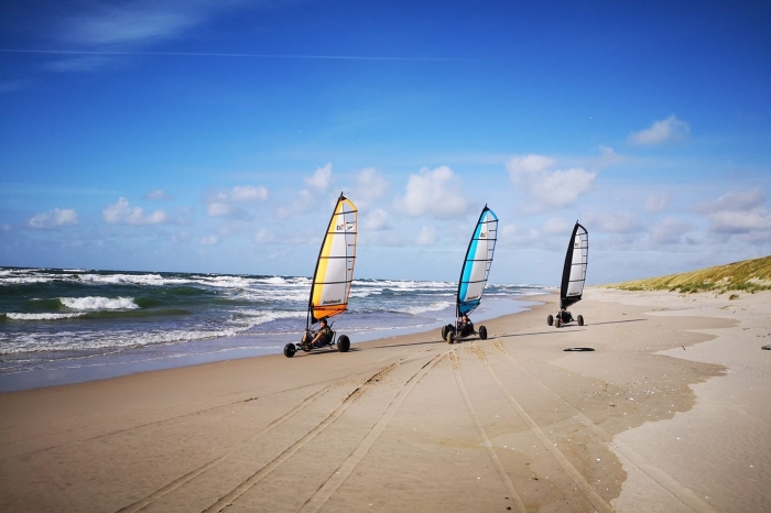Ausflug mit den Blokart-Strandseglern „Baltija“